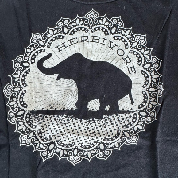 Alternative Black Elephant Mandala Tee “Herbivore” - Picture 2 of 4
